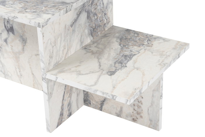 Aucune Mesa de centro Harmony Rectangular Efecto mármol fresia